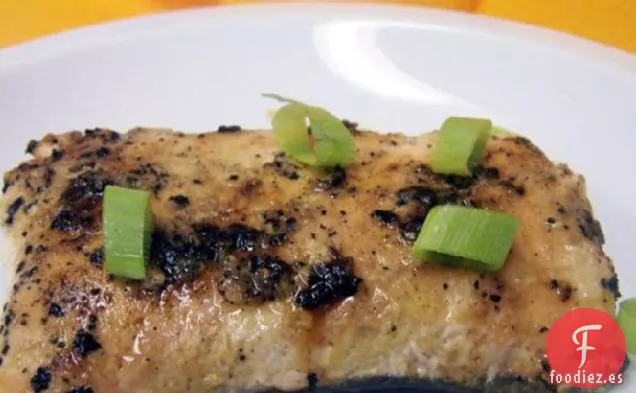 Filetes de Salmón o Atún a la parrilla con Miel y Mostaza