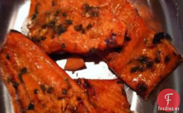 Salmón a la Parrilla con Naranja y Bourbon