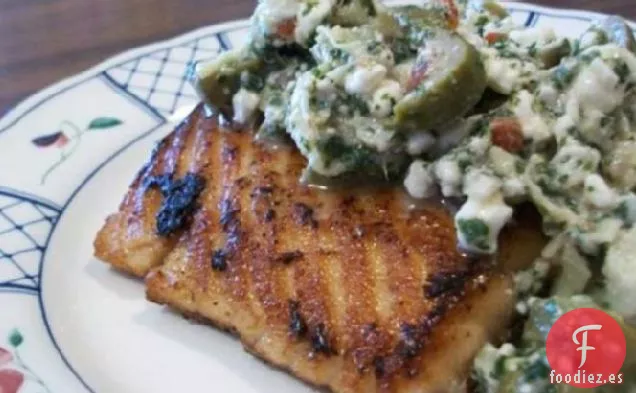 Salmón A La Parrilla A La Dieta De South Beach Con Salsa De Alcachofas