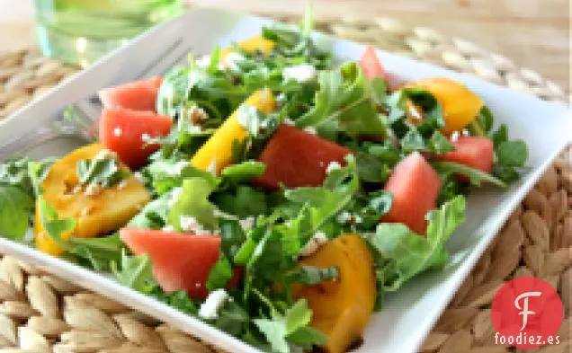 Ensalada De tomate Y Sandía Y Rúcula
