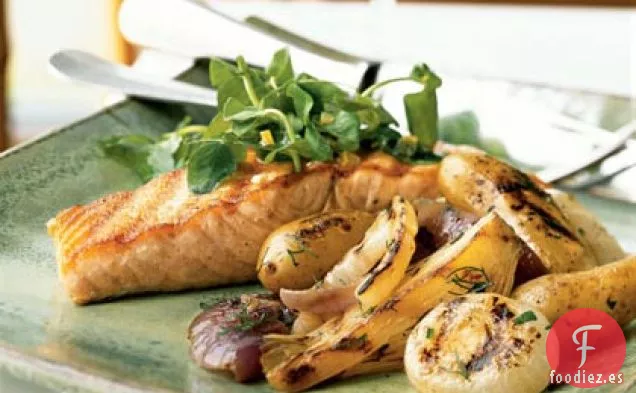 Salmón Salvaje a la Parrilla y Verduras