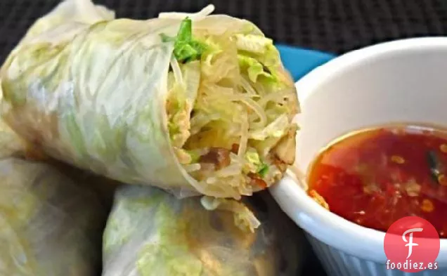 Envolturas de Papel de Arroz con Salmón Ahumado