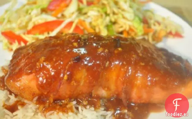 Salmón Hoisin envuelto en tocino