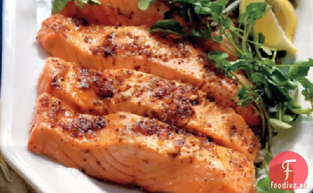 Salmón con Azúcar Moreno y Glaseado de Mostaza