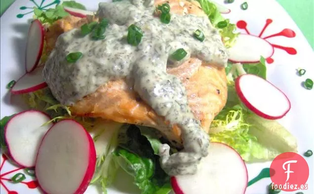 Salmón Frío Con Mayonesa De Hierbas