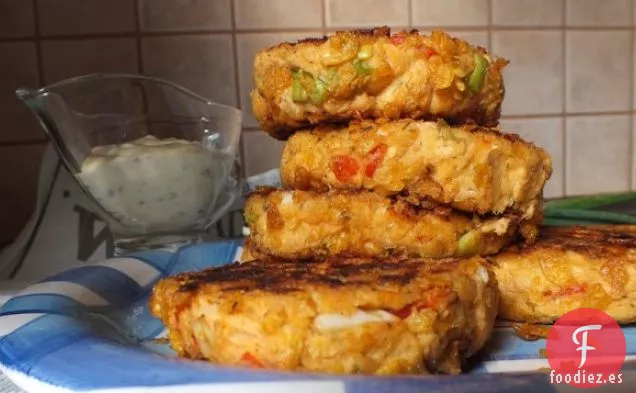 Pasteles Crujientes De Salmón Con Salsa Gayla