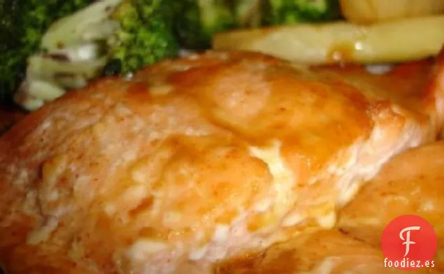 Filetes De Salmón Glaseados Con Miel