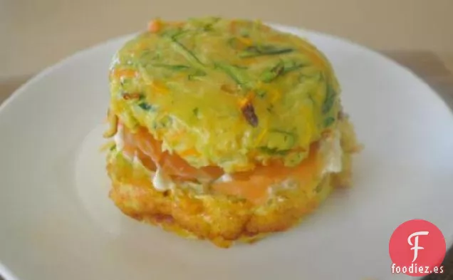 Triángulos de Frittata de Salmón Ahumado