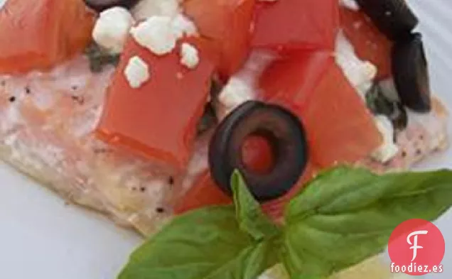 Salmón al Horno al Estilo Griego
