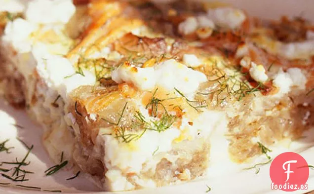 Frittata de Salmón Ahumado, Queso de Cabra y Eneldo Fresco