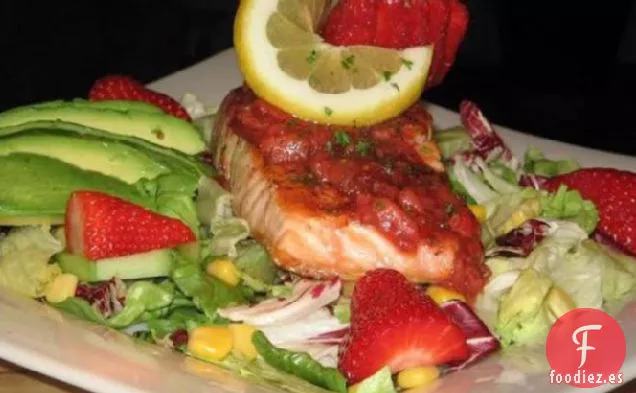Filete De Salmón Con Salsa De Fresas