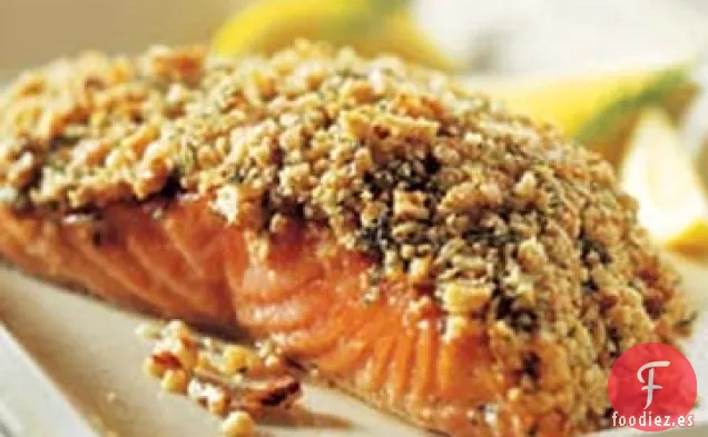 Filetes De Salmón Crujientes Con Costra De Nuez