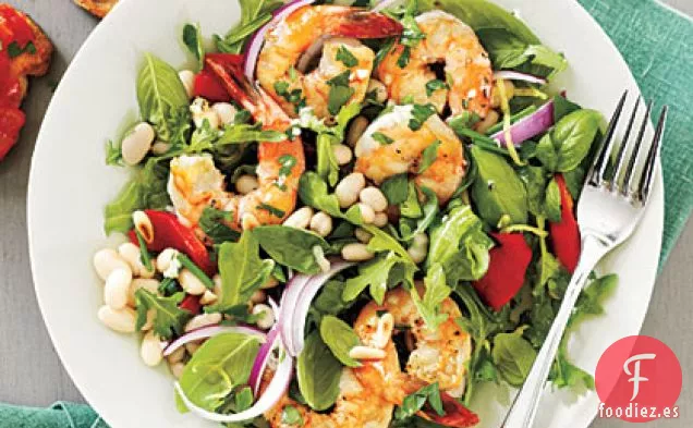Ensalada de Camarones con Hierbas y Frijoles Blancos