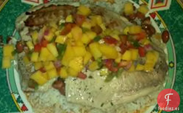 Salsa de Tilapia y Mango a la Parrilla