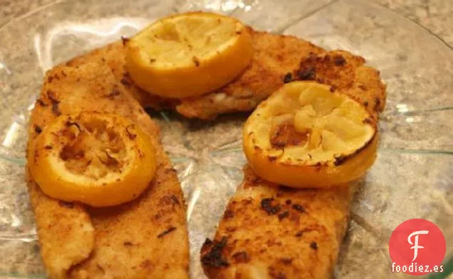 Tilapia Italiana con Costra de Miga de Pan Y Limón