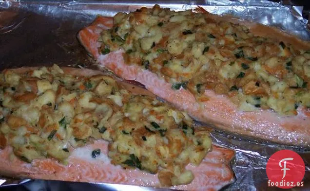 Filetes De Trucha Al Horno Con Relleno De Pan