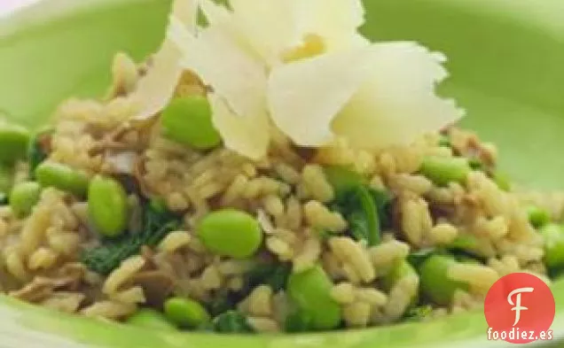 Risotto Con Edamame, Rúcula y Porcini