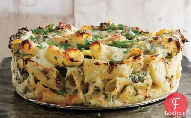 Paccheri Y Queso Con Guisantes Y Menta