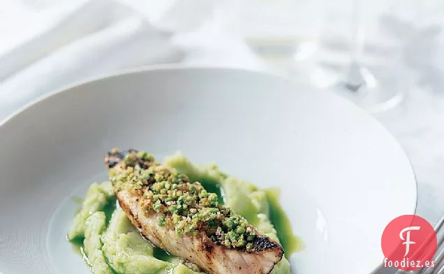 Lubina con Corteza de Centeno de Edamame