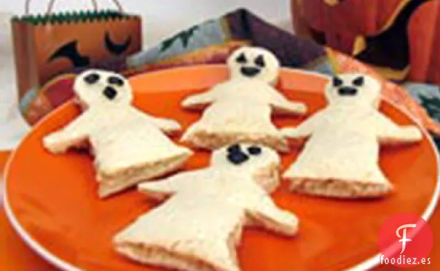 Sándwiches de Atún Fantasma (Sorpresa de la Lonchera de Halloween)