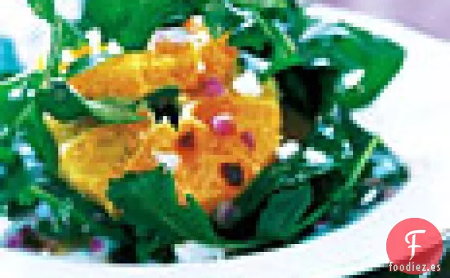 Ensalada de Rúcula Con Naranjas, Semillas de Granada y Queso de Cabra