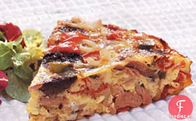 Tortilla de Estilo Vasco con Atún y Tapenade