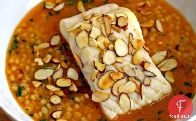 Cena de esta Noche: Pescado con Cous Cous de Azafrán y Tomate