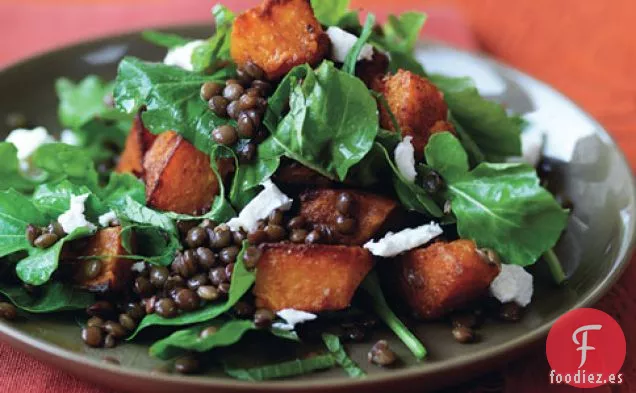 Ensalada De Calabaza Especiada, Lentejas Y Queso De Cabra