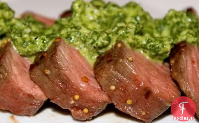 Solomillo De Ternera Sous Vide Con Salsa Chimichurri De Rúcula