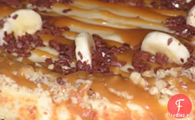 Tarta de Queso de Plátano con Salsa de Caramelo