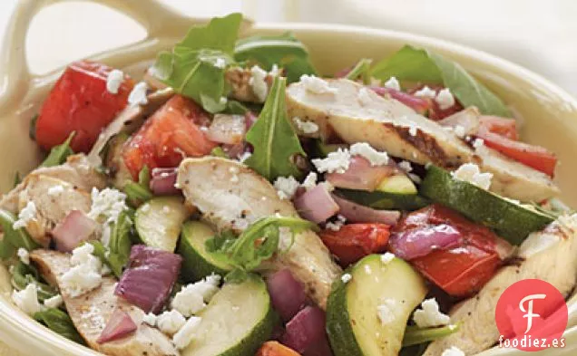Ensalada de Rúcula de Verduras y Pollo a la Parrilla