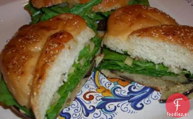 Panini de Berenjena, Rúcula y Mozzarella a la Parrilla