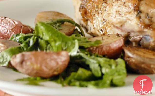 Pollo Asado con Patatas y Rúcula