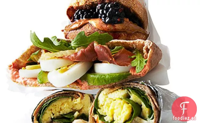 Pitas de Jamón Crujiente, Aguacate y Huevo