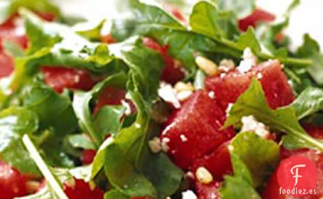 Ensalada de Sandía, Rúcula y Piñones