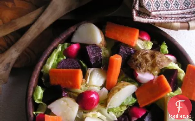 Ensalada de Zanahoria, Coliflor y Remolacha con Aderezo de Naranja y Anís
