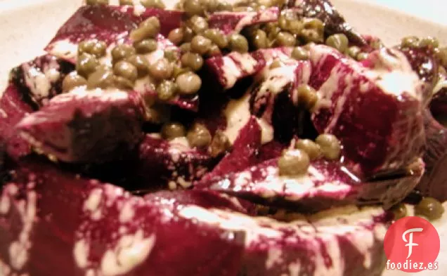 Ensalada De Remolacha Con Wasabi Y Alcaparras Fritas