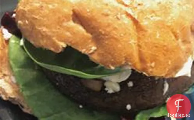Hamburguesas Portobello con Queso de Cabra