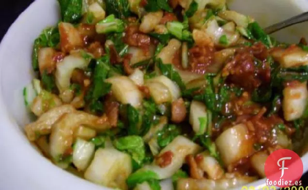 Col China Con Salsa De Tocino Caliente