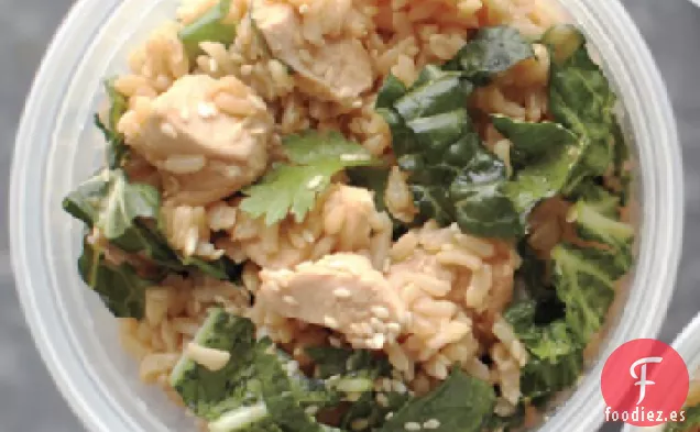 Ensalada de Arroz Integral, Pollo y Cilantro