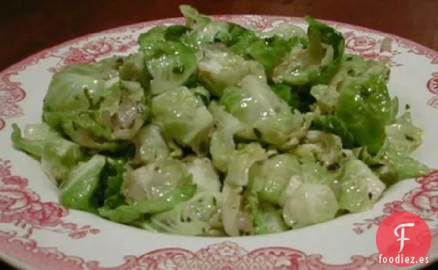 Hojas Salteadas de Coles de Bruselas
