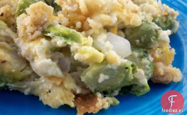 Cazuela de Coles de Bruselas de Tres Puntos