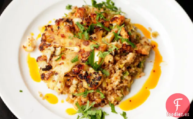 Vegano: Arroz Frito con Col de Bruselas y Coliflor Crujiente