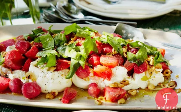 Remolacha Asada Con Vinagreta De Avellana Y Burrata