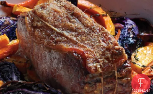 Carne asada con Repollo, Calabaza y Zanahorias