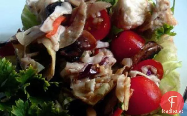 Ensalada de Champiñones, Tomate y Alcachofa - Baja en grasa