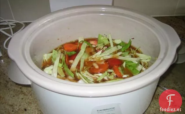 Sopa Italiana de Col y Frijoles