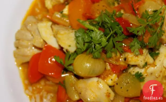 Lubina Al Curry Con Leche De Coco