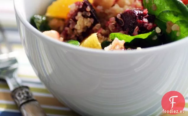 Receta De Ensalada De Quinua Con Remolacha Asada, Garbanzos, Espinaca para Bebés