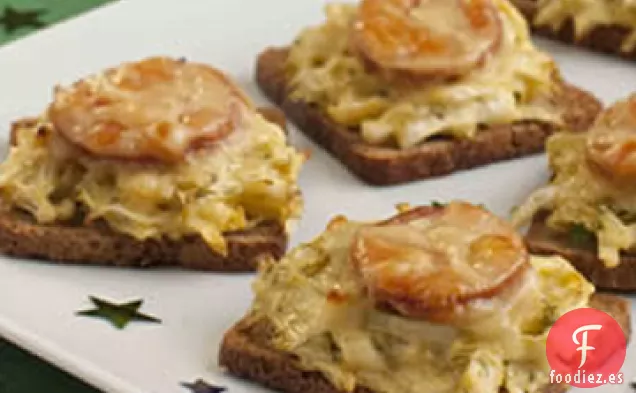 Mini Reubens con Ensalada de Mostaza y Miel